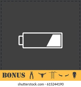 Battery icon flat. Simple vector symbol and bonus icon