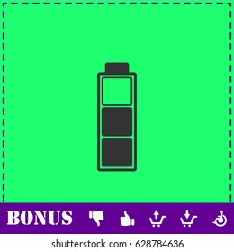 Battery icon flat. Simple vector symbol and bonus icon
