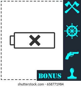 Battery icon flat. Simple vector symbol and bonus icon