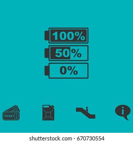 Battery icon flat. Simple vector symbol and bonus icon