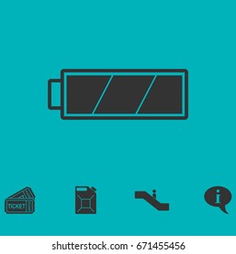Battery icon flat. Simple vector symbol and bonus icon
