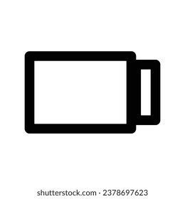 Battery icon. Flat style black on white background. Vector illustration.