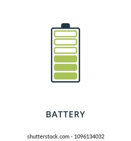 Battery icon. Flat style icon design. UI. Illustration of battery icon. Pictogram isolated on white. Ready to use in web design, apps, software, print