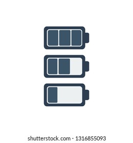 battery icon in flat style isolated vector illustration on white transparent background