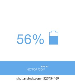 Battery icon in flat style isolated on white background. Battery symbol for your design and logo. Vector illustration EPS 10.