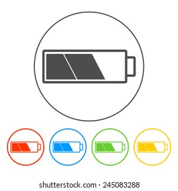 Battery icon. Flat vector illustrator Eps 10