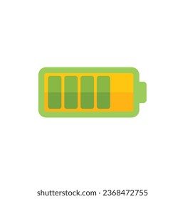 Battery icon flat vector. Web interface. Shape ui isolated