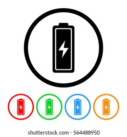 Battery Icon with Four Color Variations Vector