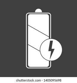 Battery icon. Full charge of phone. Electrical equipment. Vector flat design