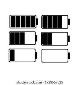 Icono de batería. vector de batería lleno, medio vacío. icono de carga de la batería
