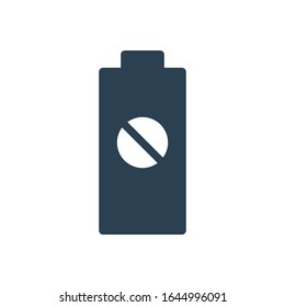 Icono de batería vector azul glifo