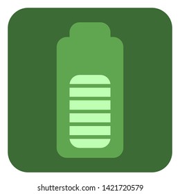 Battery icon. Green ecology vector icon.