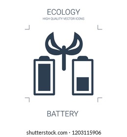 battery icon. high quality filled battery icon on white background. from ecology collection flat trendy vector battery symbol. use for web and mobile
