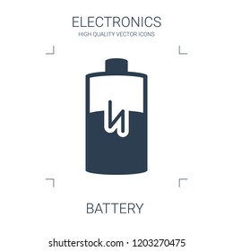 battery icon. high quality filled battery icon on white background. from electronics collection flat trendy vector battery symbol. use for web and mobile