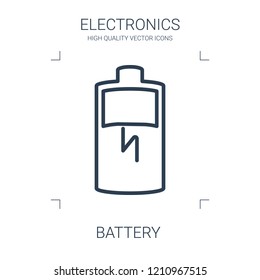 battery icon. high quality line battery icon on white background. from electronics collection flat trendy vector battery symbol. use for web and mobile