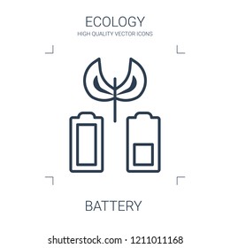 battery icon. high quality line battery icon on white background. from ecology collection flat trendy vector battery symbol. use for web and mobile
