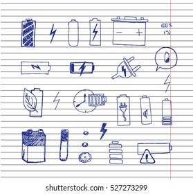 Battery icon. Battery icons set