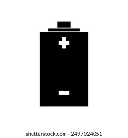 Battery icon illustrated on background
