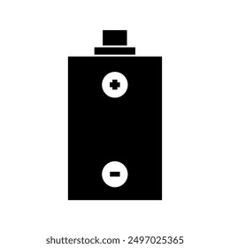 Battery icon illustrated on background