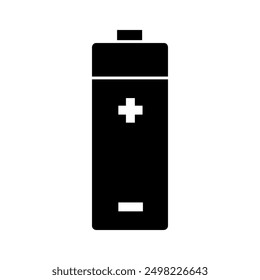 Battery icon illustrated on background