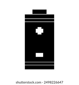 Battery icon illustrated on background
