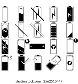 Battery Icon Illustration in blank background