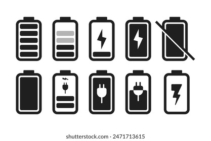 Battery Icon Illustration Vector Set