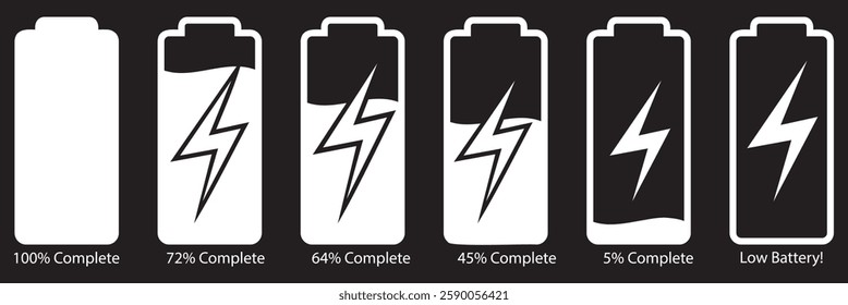 Battery Icon Illustration Vector Set