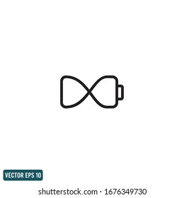 battery icon infinity symbol endless power logo concept vector eps 10