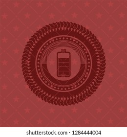 battery icon inside badge with red background
