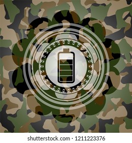 battery icon inside camo texture