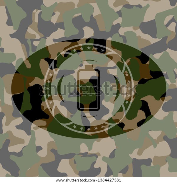 battery icon inside\
camouflage emblem