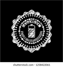 battery icon inside chalk emblem