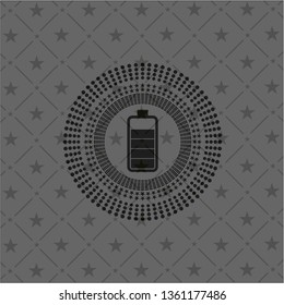 battery icon inside dark emblem