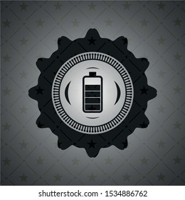 battery icon inside dark emblem