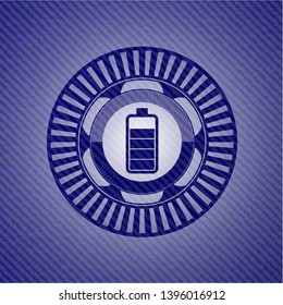 battery icon inside emblem with jean high quality background