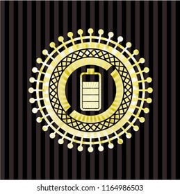 battery icon inside gold shiny badge