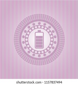 battery icon inside pink emblem