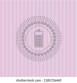 battery icon inside pink icon or emblem