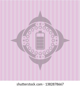 battery icon inside pink icon or emblem