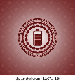 battery icon inside realistic red emblem