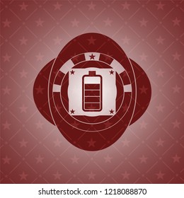 battery icon inside red emblem