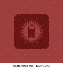 battery icon inside red emblem. Vintage.