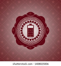 battery icon inside red emblem