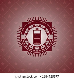 battery icon inside red emblem