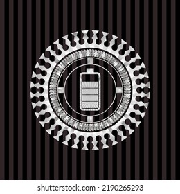 battery icon inside silvery badge. 