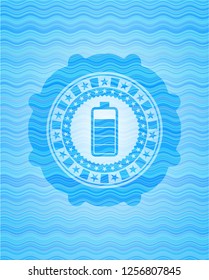battery icon inside water emblem background.