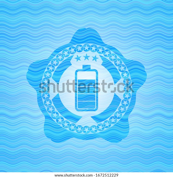 battery icon inside water\
emblem.