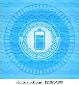 battery icon inside water style emblem.