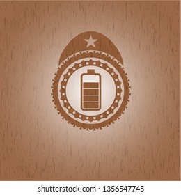 battery icon inside wood emblem